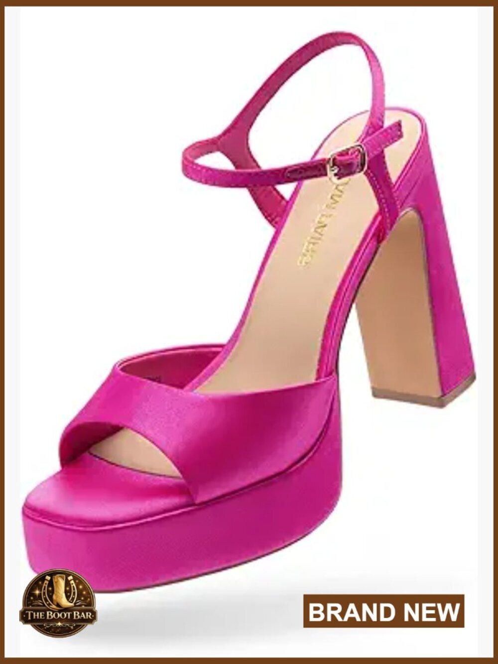 Square Toe Chunky Platform Heels with Ankle Strap, Block Heel 4.49"